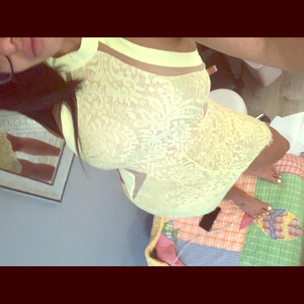Fashion nova lace yellow nude dress